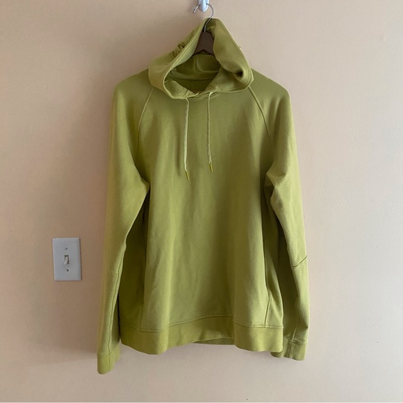 Lululemon City Sweat Pullover Hoodie Men Large French Terry Yellow Pear FLAW - Picture 2 of 15